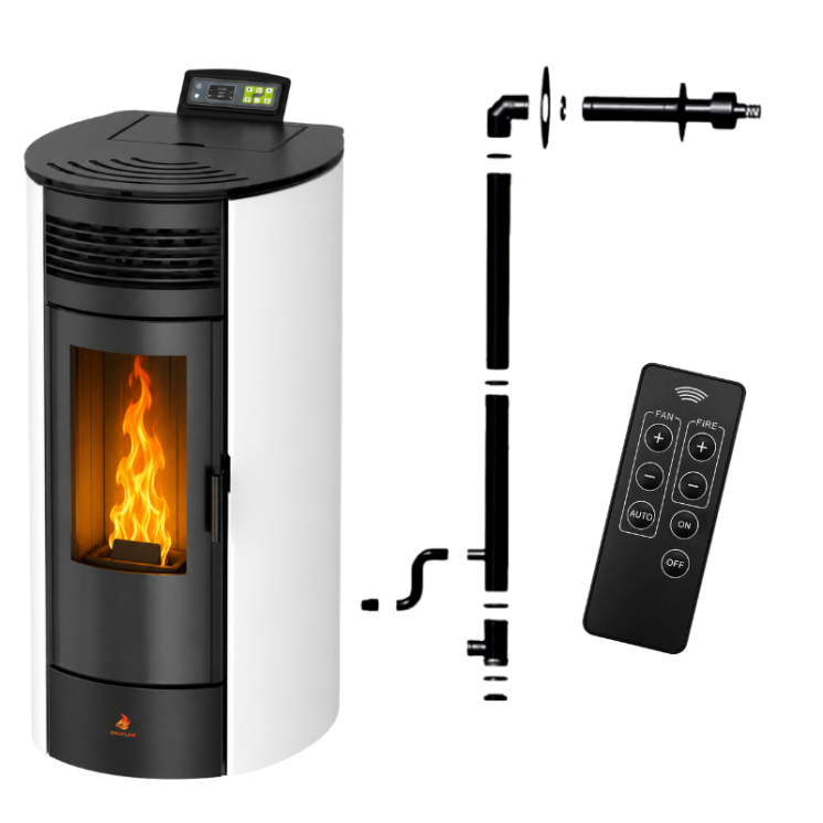 Pack poêle à granulés étanche FLORA 14 kW avec kit ventouse