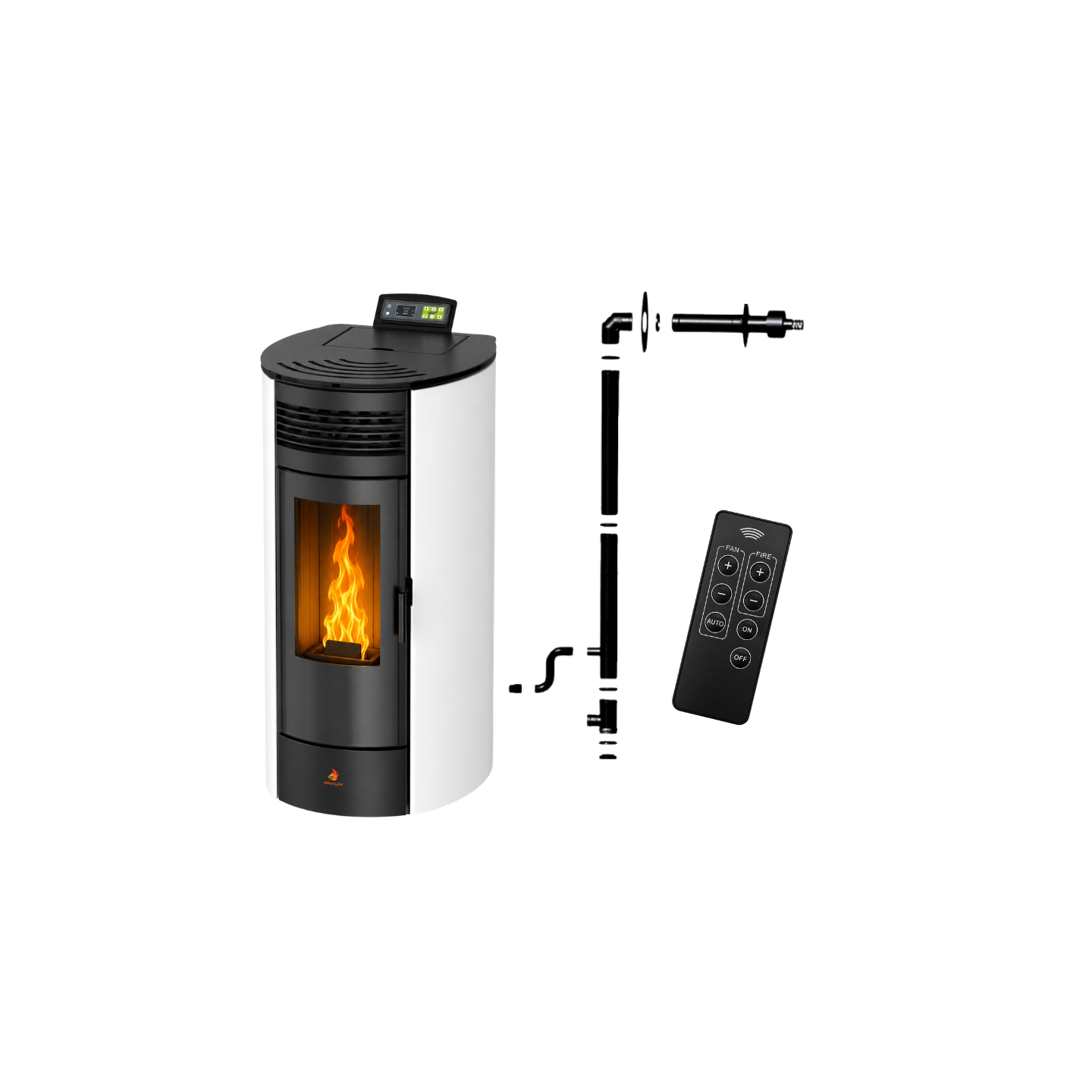 Pack poêle à granulés étanche FLORA 14 kW avec kit ventouse