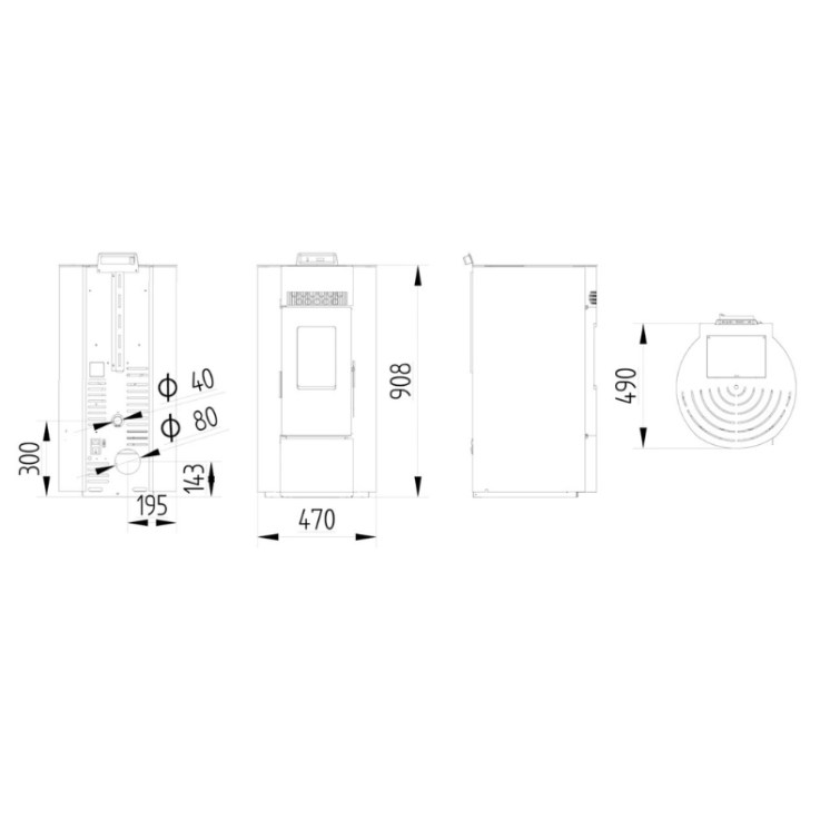 copy of Poêle à granules étanche - LVZ LEANDRO 9 UP