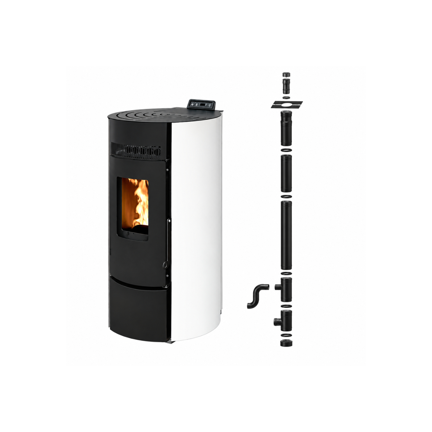 Pack Poêle à granulés étanche LEANDRO 9 kW + kit vertical