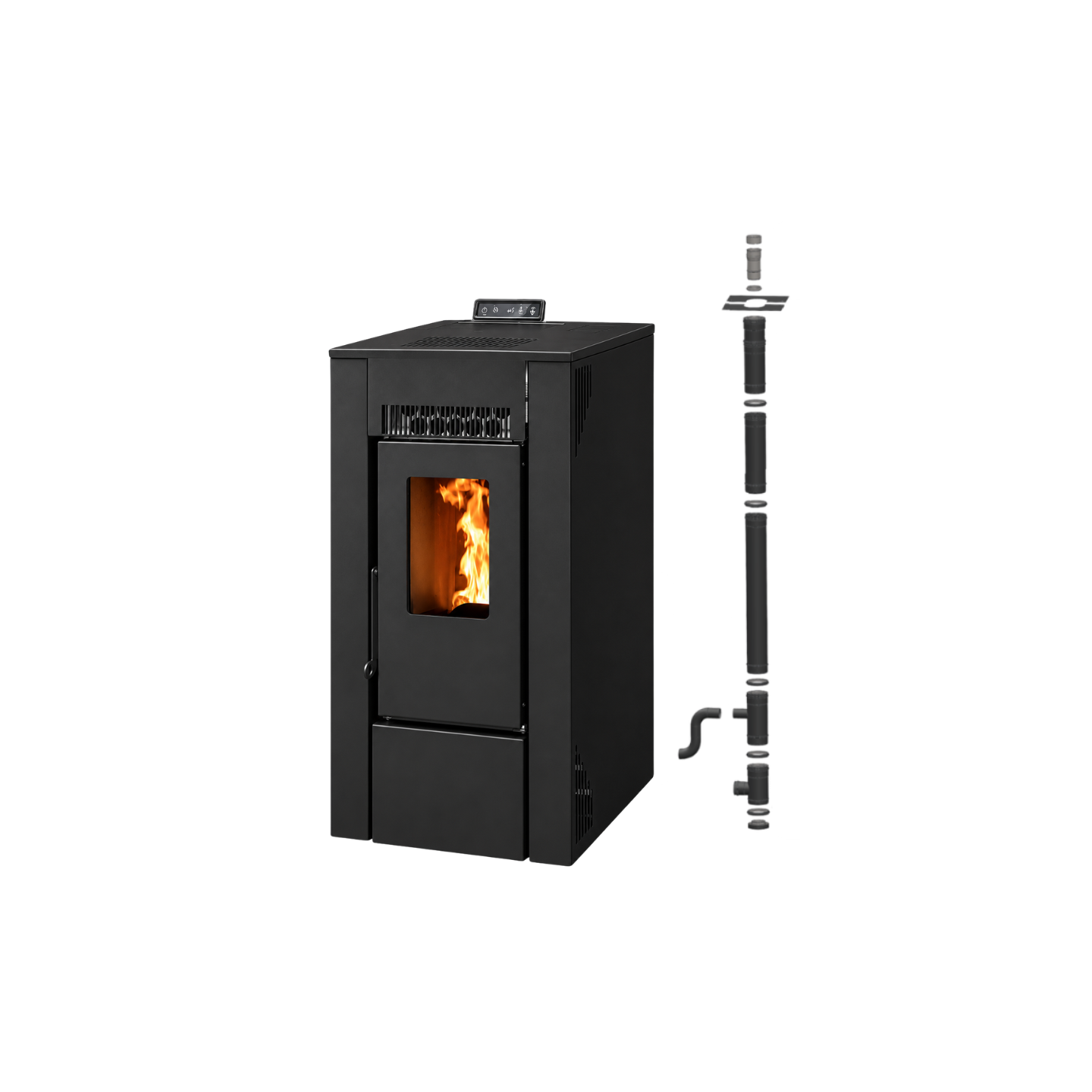 Pack Poêle à Granulés étanche GIOIA 9 kW + Kit Conduit Vertical