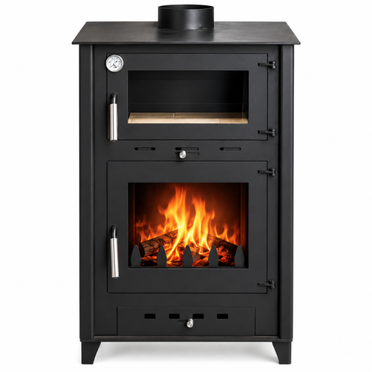 Poêle à bois ROSA 10 avec four | Chauffage performant et cuisson