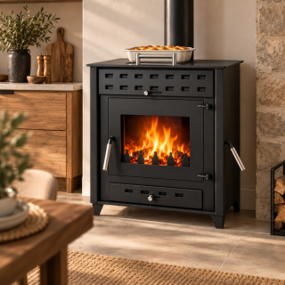 Poêle à bois avec four Hugo 9 kW - EMAFLAM