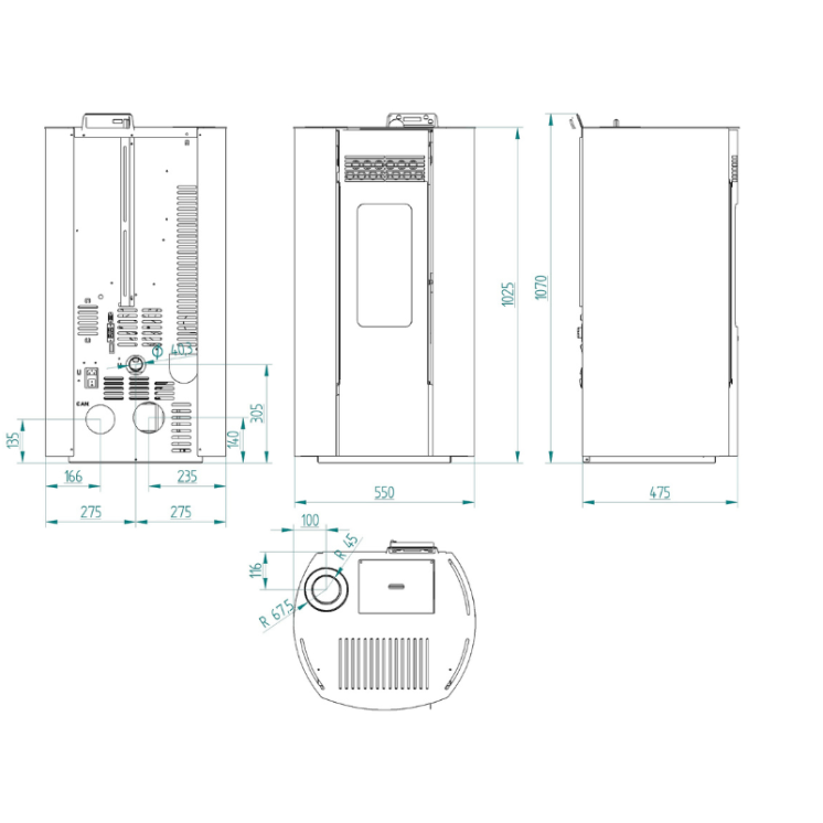 Poêle à granules étanche - LVZ LEANDRO 12 UP