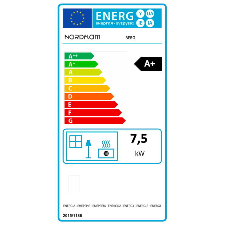 Poêle à bois BERG 7,5 kW A+ - NORDFLAM