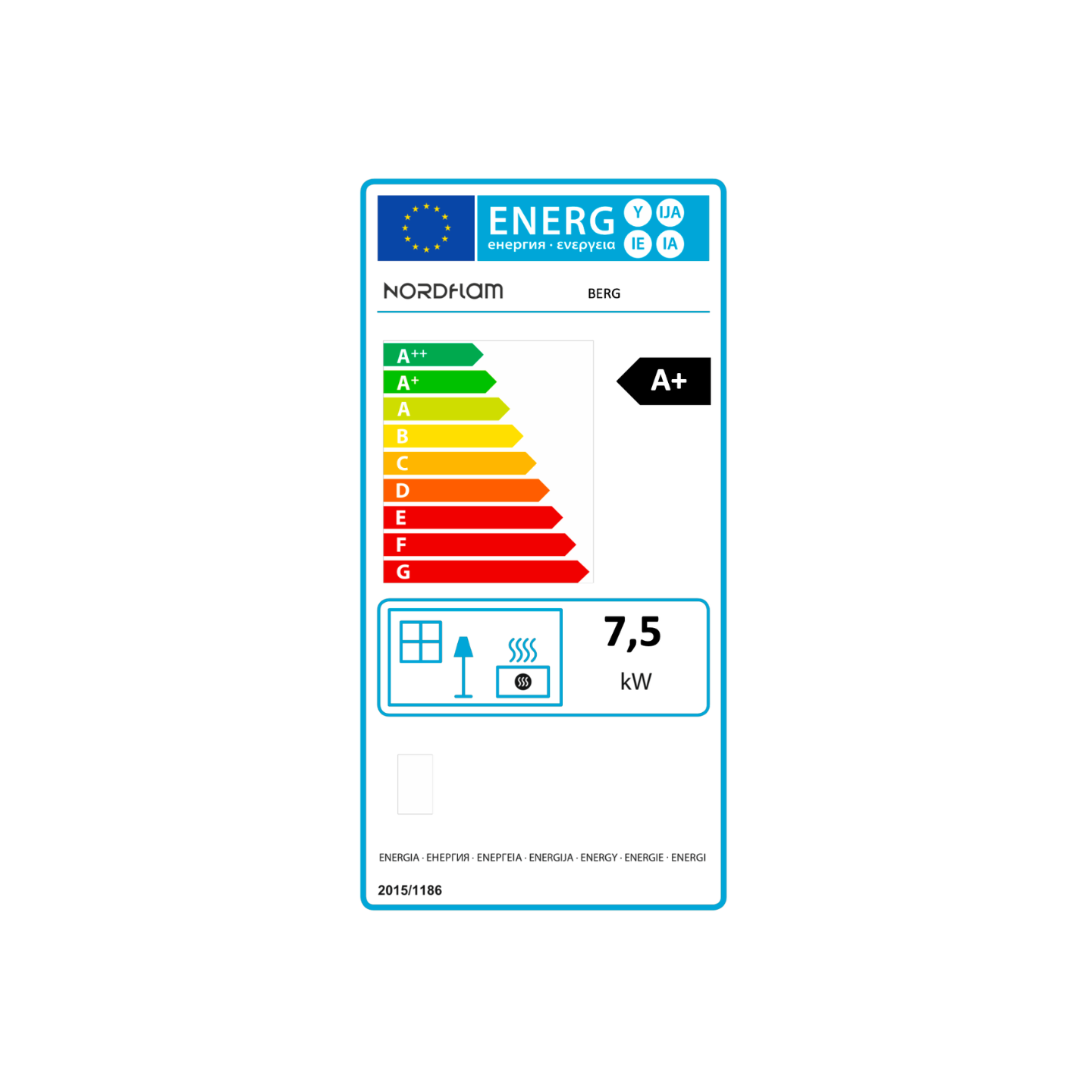 Poêle à bois BERG 7,5 kW A+ - NORDFLAM