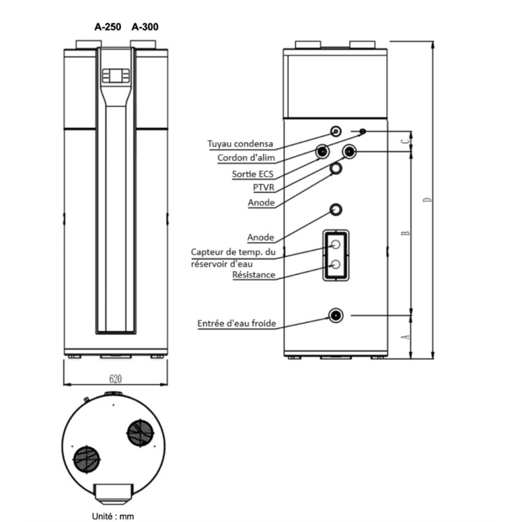 Chauffe-eau thermodynamique 300L R290 Wi-Fi | SUNNY