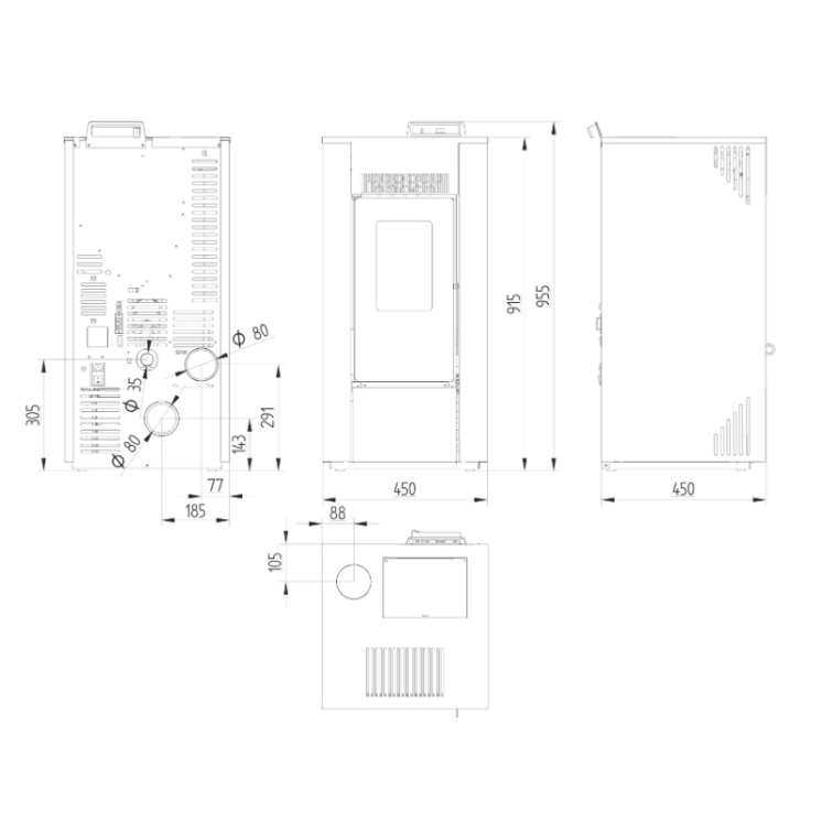 Poêle à granules étanche - LVZ ALEXA 9