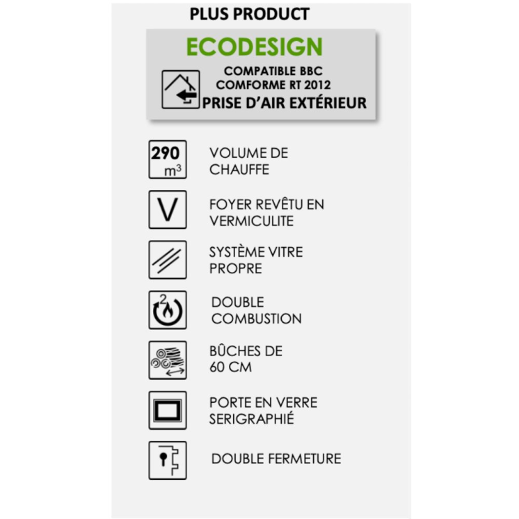 Poêle à bois LUNA 9,7 kW - PANADERO