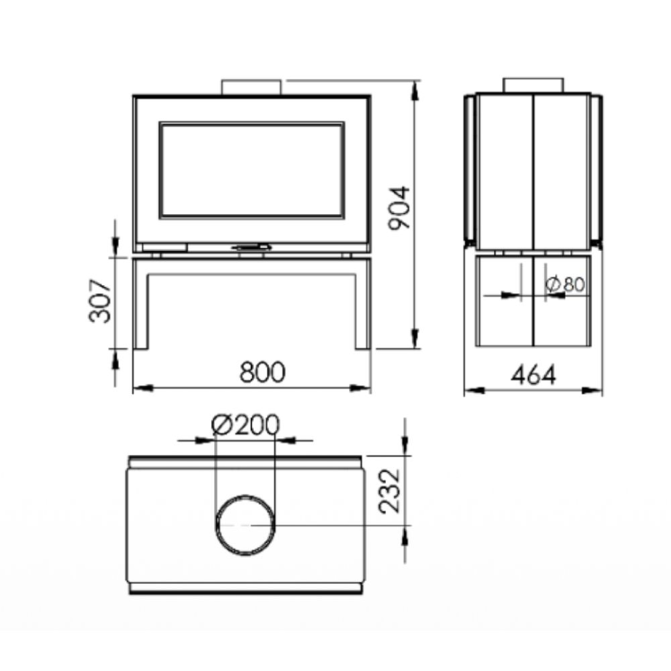 Poêle à bois LUNA 9,7 kW - PANADERO