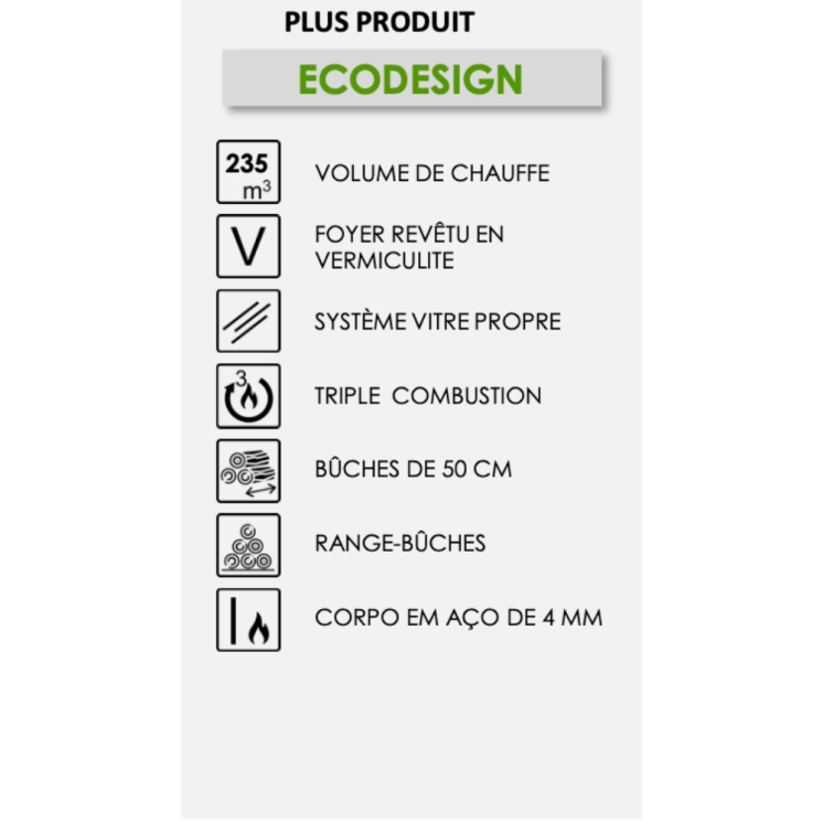 Poêle à bois DIAMANT 7,8 kW - PANADERO