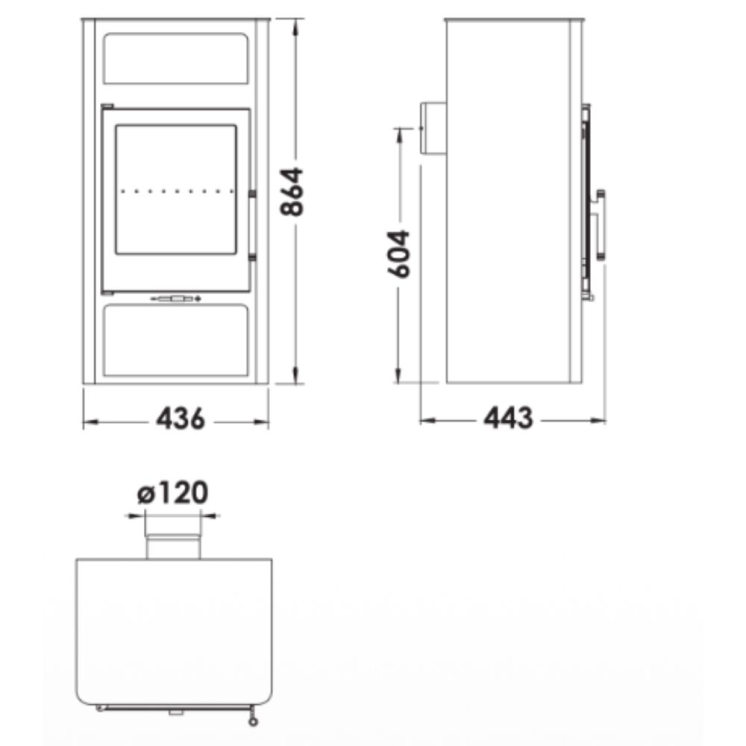 Poêle à bois avec four SWAN 5,9 kW - PANADERO