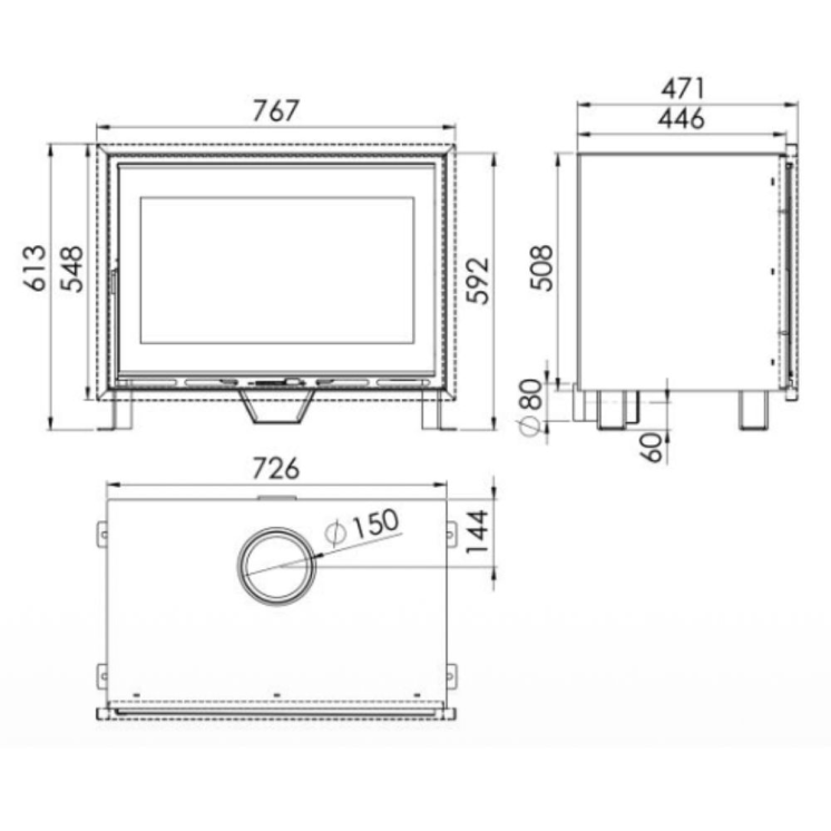 Insert à bois F-820-S 6,7 kW - PANADERO