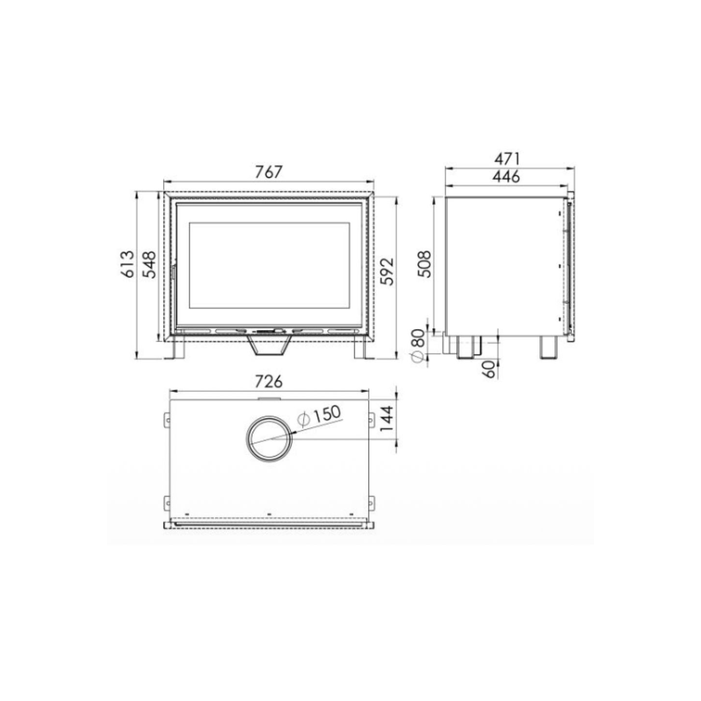 Insert à bois F-820-S 6,7 kW - PANADERO