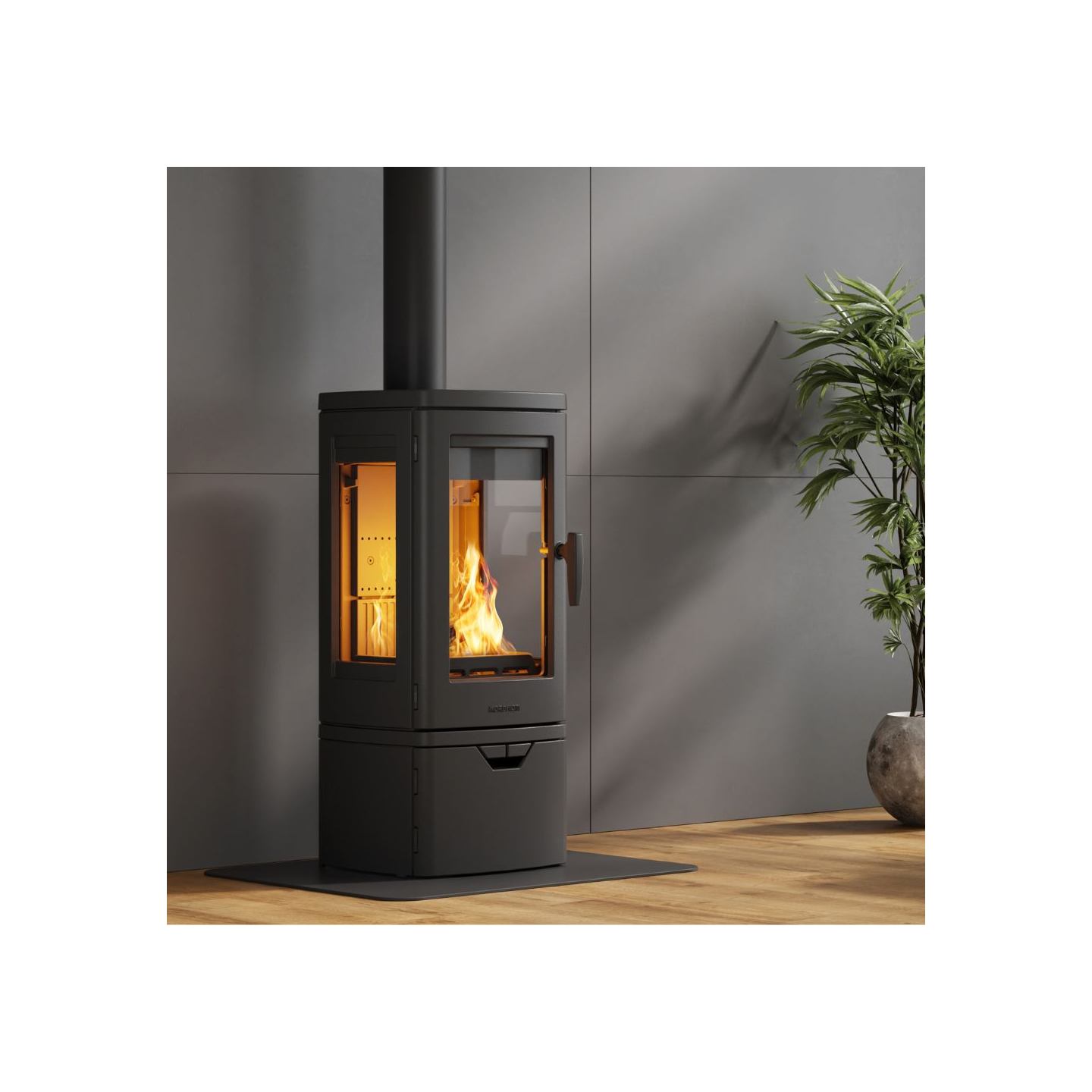 Poêle à bois fonte FJELL 3 vitres 6,7 kW | NORDFLAM