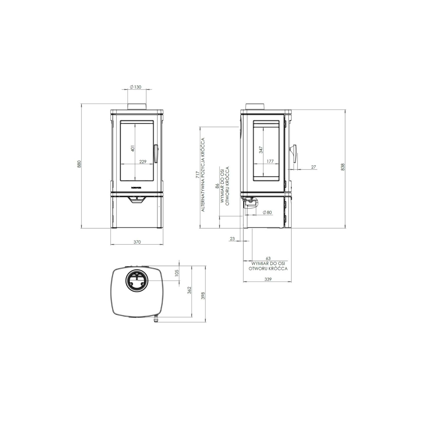 Poêle à bois fonte FJELL 3 vitres 6,7 kW | NORDFLAM
