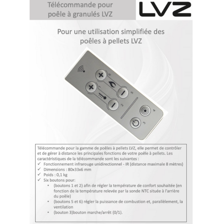 Télécommande pour Poêle à granulés - LVZ Télécommande pour Poêle à granulés - LVZ
