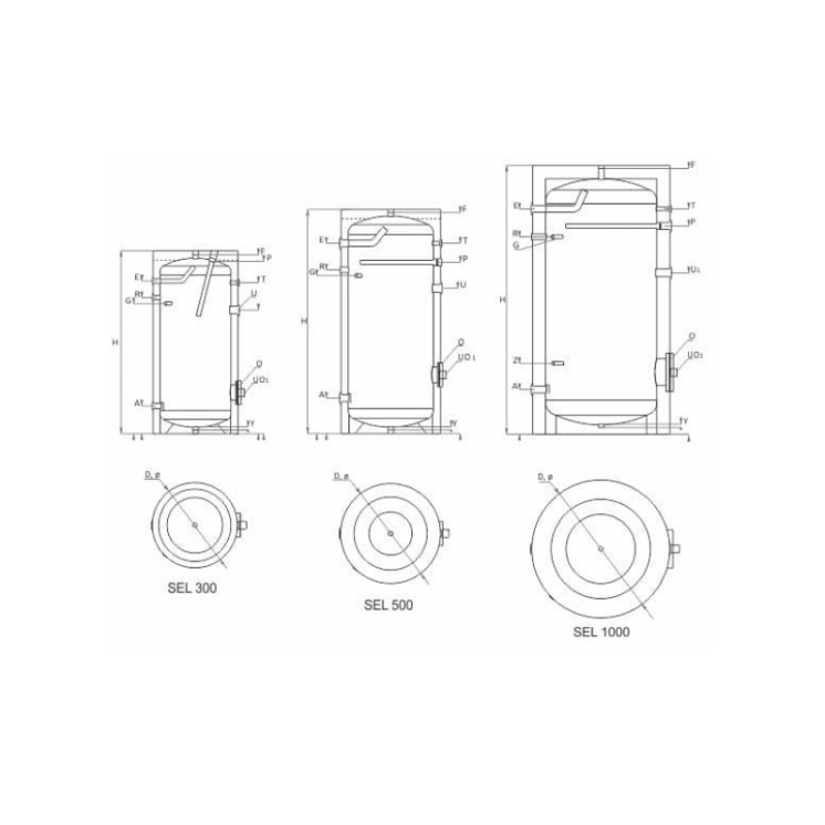 Ballon tampon émaillé 150L sans serpentin