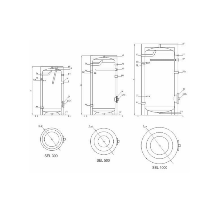 Ballon tampon émaillé 400L sans serpentin Ballon tampon émaillé 400L sans serpentin
