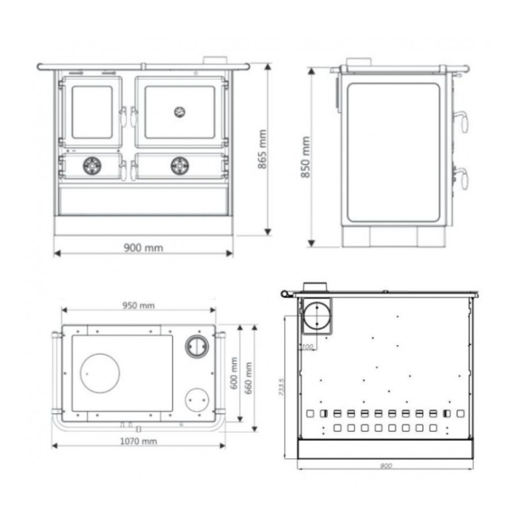 copy of CUISINIERE À BOIS MAGNUM MBS EN FONTE | SORTIE COTE DROIT