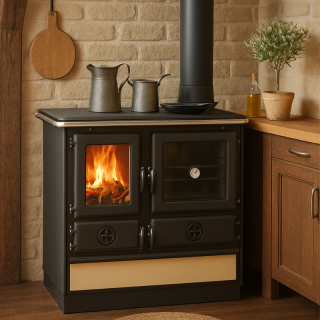 CUISINIERE À BOIS MAGNUM THERMO MBS EN FONTE | BOUILLEUR COTE DROIT CUISINIERE À BOIS MAGNUM THERMO MBS EN FONTE | BOUILLEUR COTE DROIT