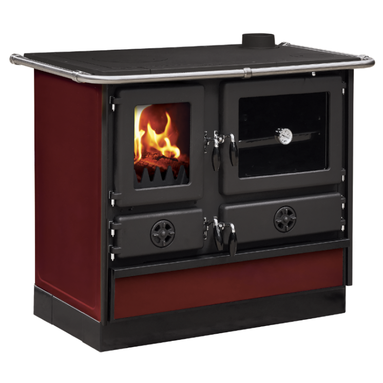 Cuisinière à bois Magnum Thermo MBS Bordeaux vue de côté
