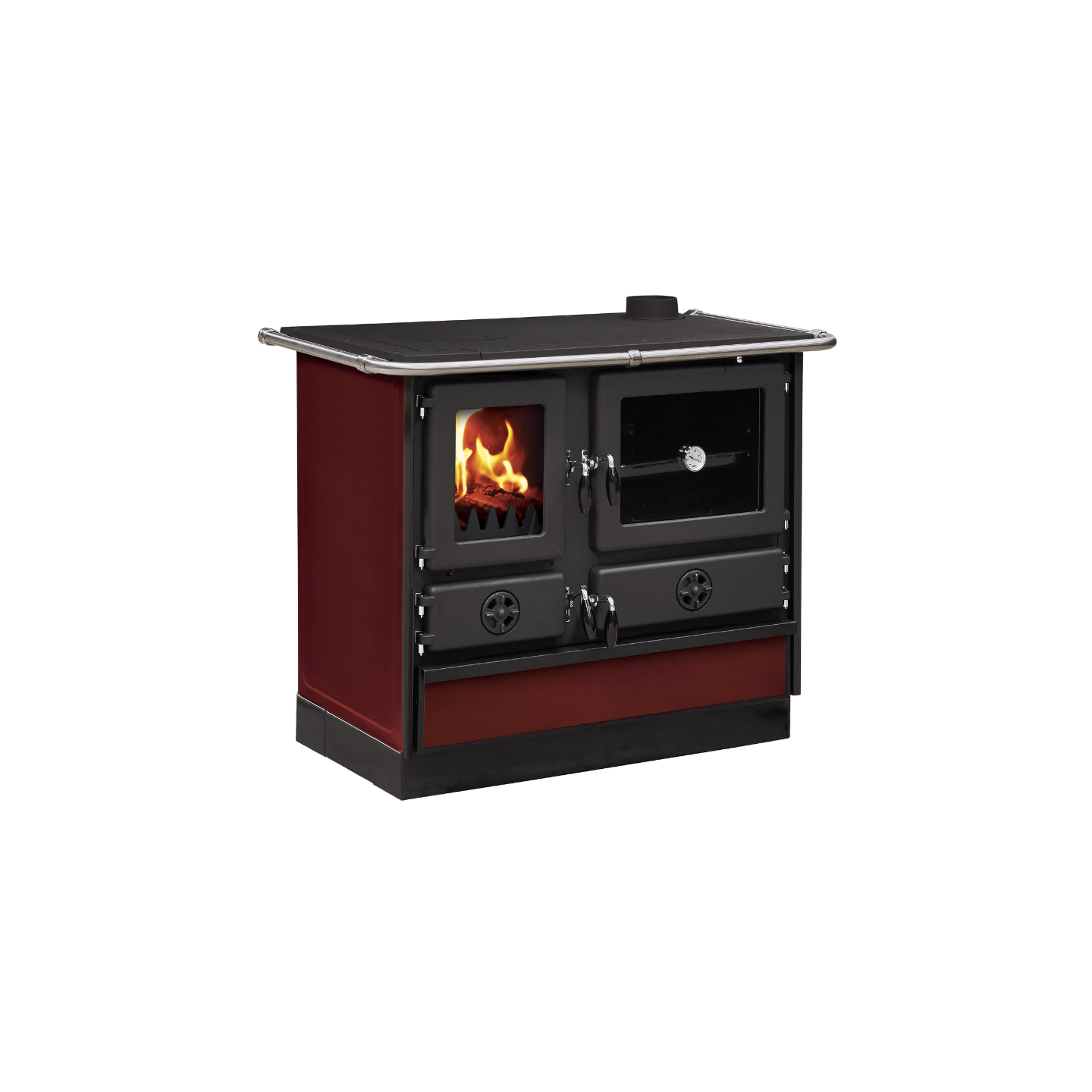Cuisinière à bois Magnum Thermo MBS Bordeaux vue de côté