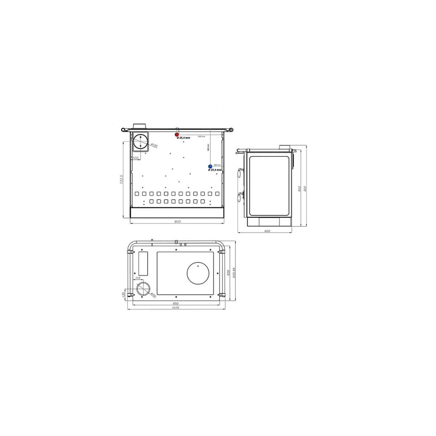 copy of copy of CUISINIERE À BOIS MAGNUM MBS EN FONTE | SORTIE COTE DROIT