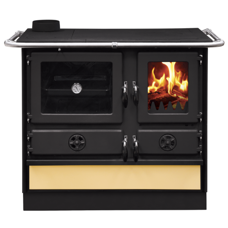 Cuisinière à bois Magnum Thermo MBS vue rapprochée façade beige