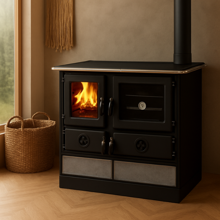 CUISINIERE À BOIS MAGNUM MBS EN FONTE | SORTIE COTE DROIT