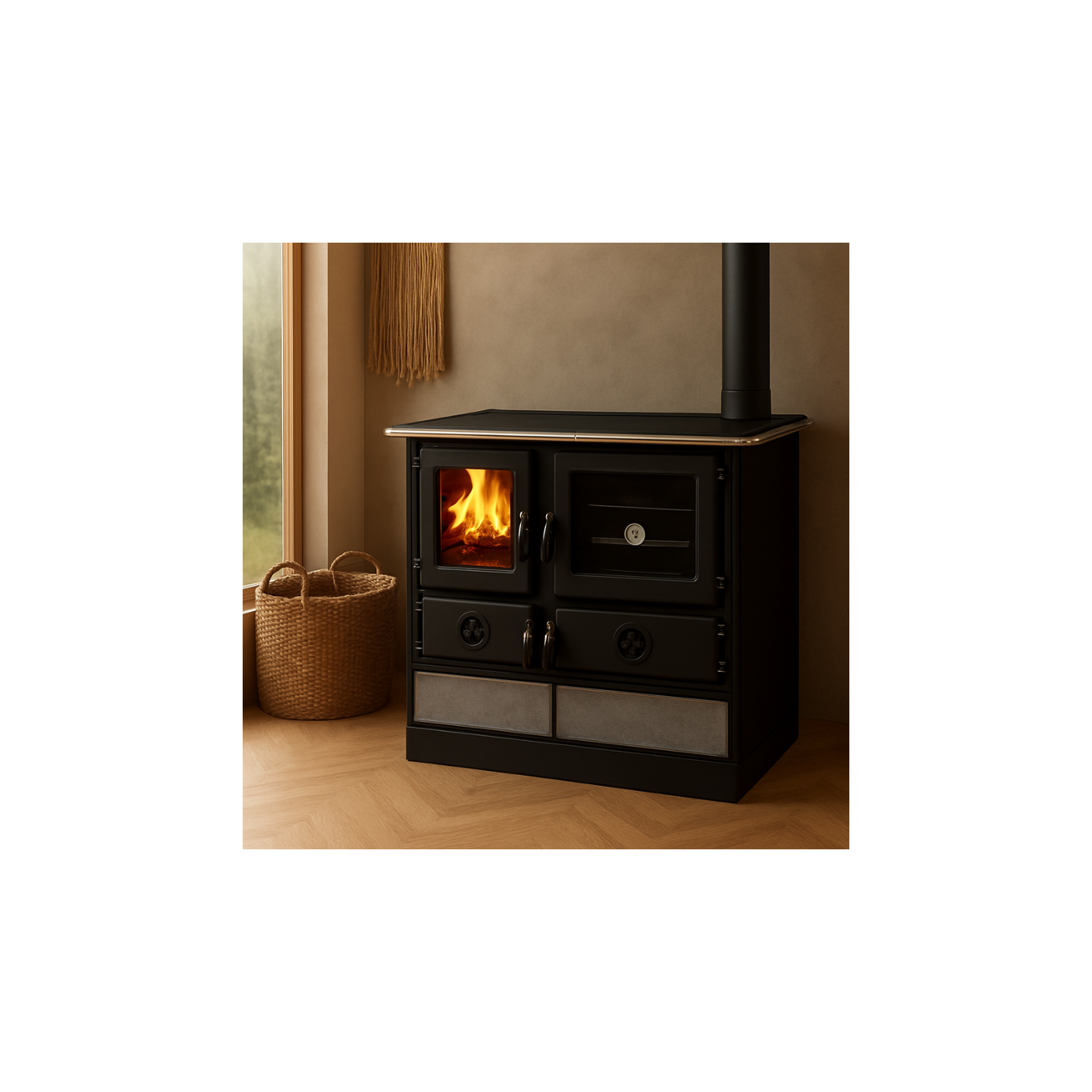 CUISINIERE À BOIS MAGNUM MBS EN FONTE | SORTIE COTE DROIT