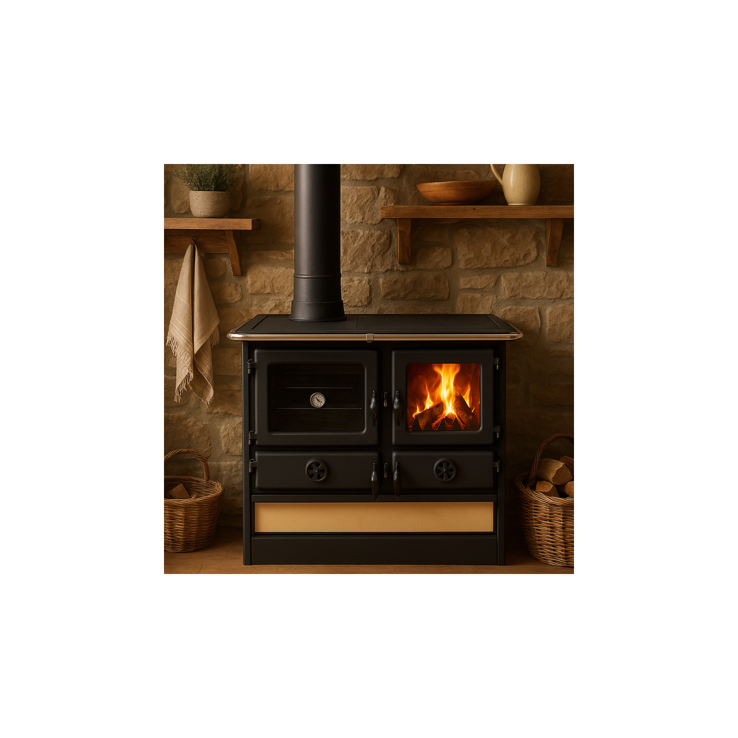 CUISINIERE À BOIS MAGNUM THERMO MBS EN FONTE | BOUILLEUR COTE DROIT