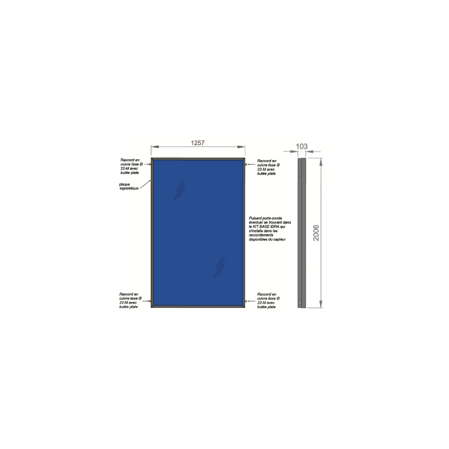 dimensions des panneaux solaires Chauffe-Eau Solaire Individuel 200 litres Sunny